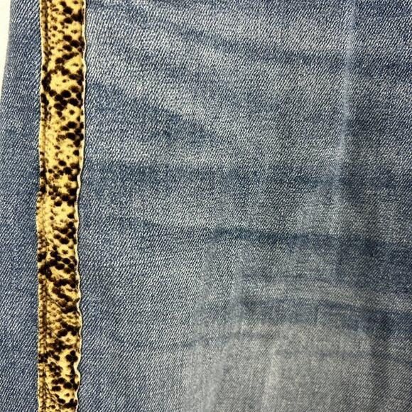 7 For All Mankind Womens 8 snakeskin print Band Ankle Straight Jeans - Picture 6 of 10